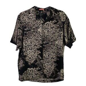 Liz Claiborne Men's Large Silk & Linen Short Sleeve Button Down Shirt